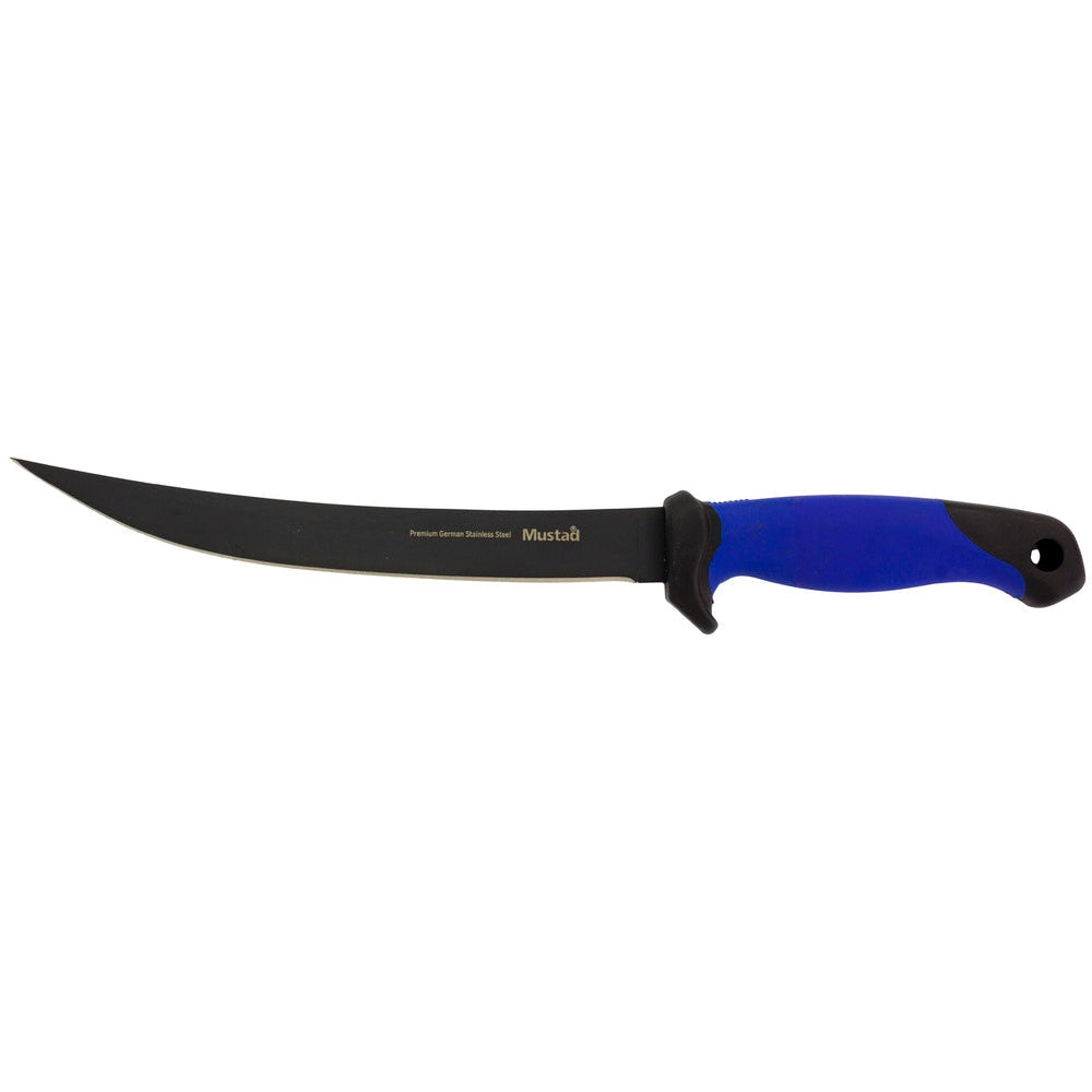 2) Mustad 4 Drop Point Fishing Bait Knife Blade w/ Sheath ~ NEW
