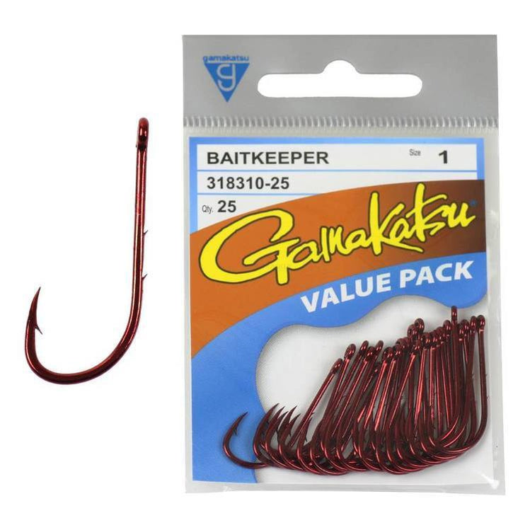 Gamakatsu Offset Shank Worm EWG Red Hook Size 25 Pack - 3/0
