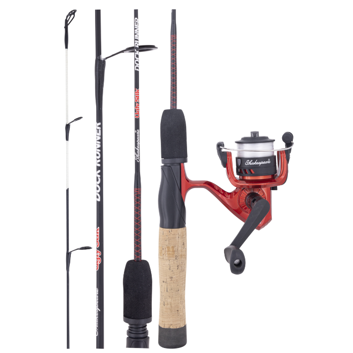 Shakespeare Firebird 2-Piece Spin Combo Rod and Reel - Black/Red, 8 ft/15 -  60 g